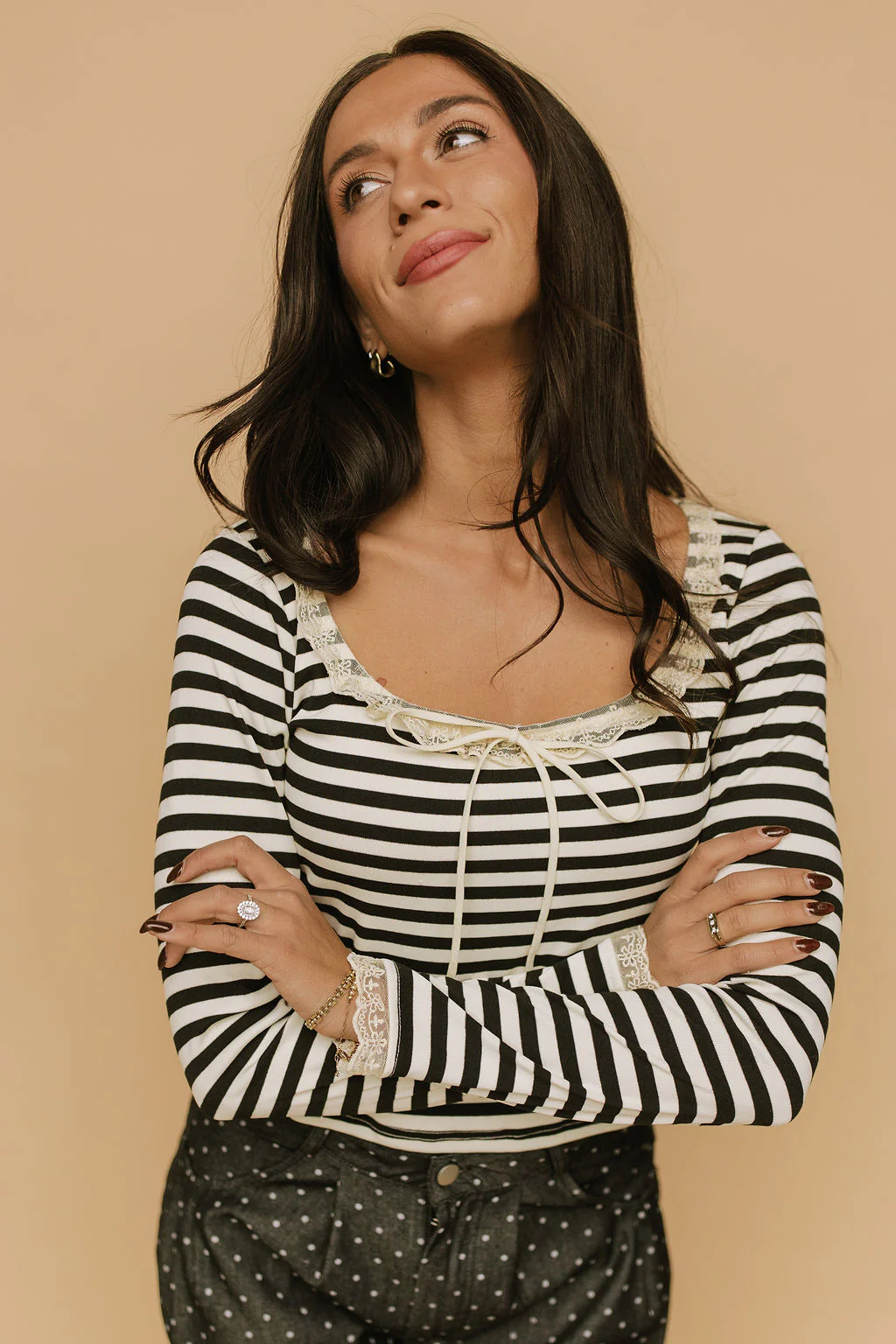 Sailor Stripe Long Sleeve in Black - Image 2