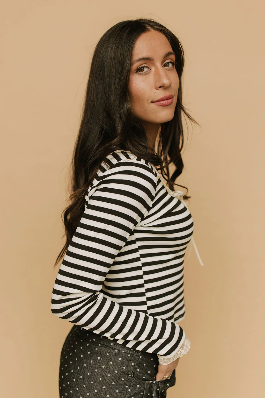 Sailor Stripe Long Sleeve in Black - Image 4