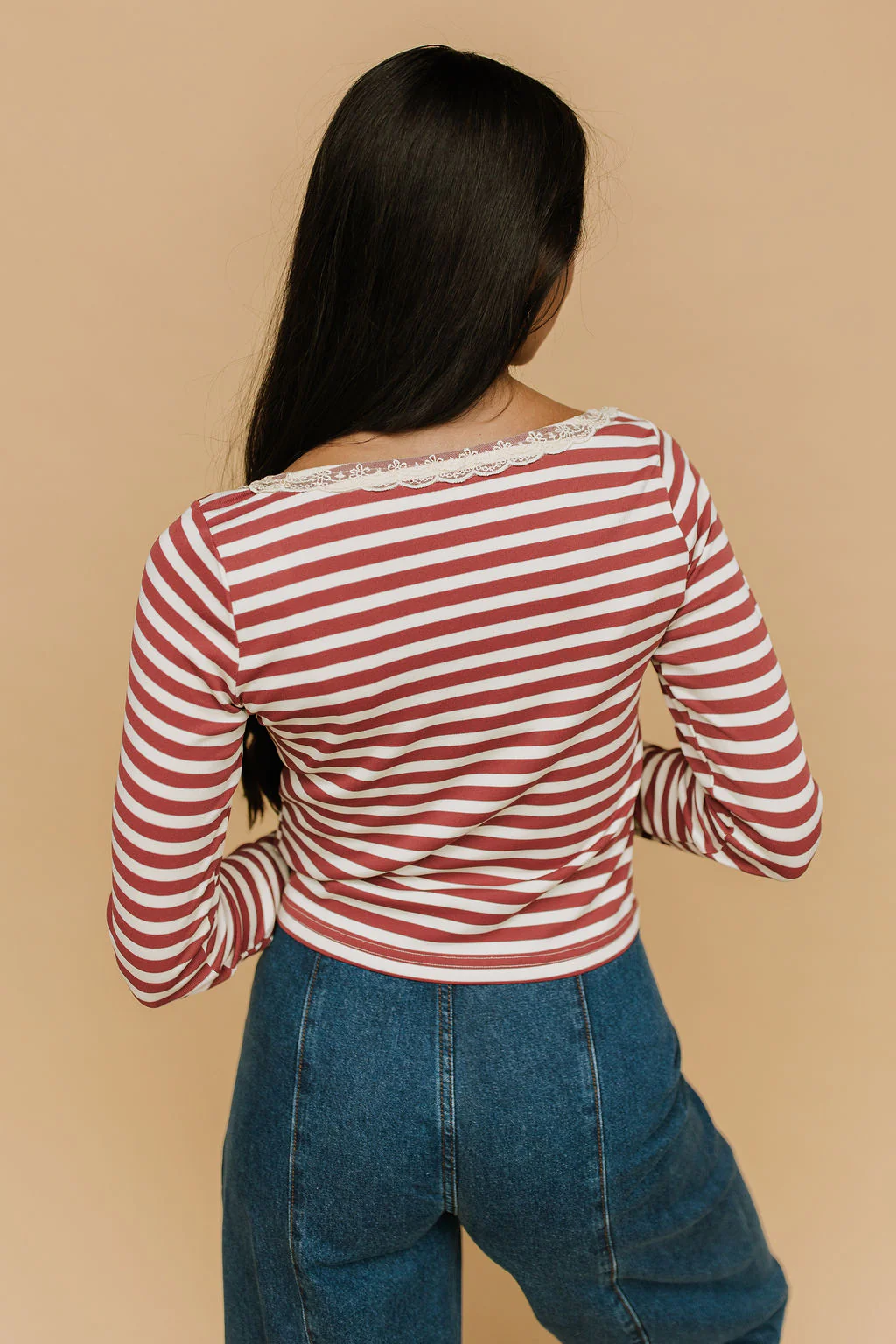 Sailor Stripe Long Sleeve in Red - Image 5