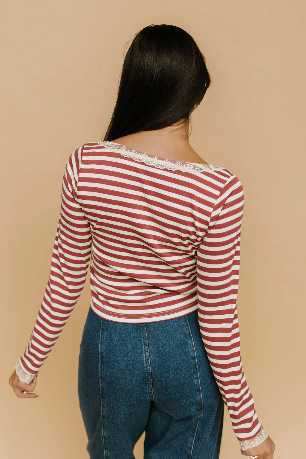 Sailor Stripe Long Sleeve in Red - Image 6