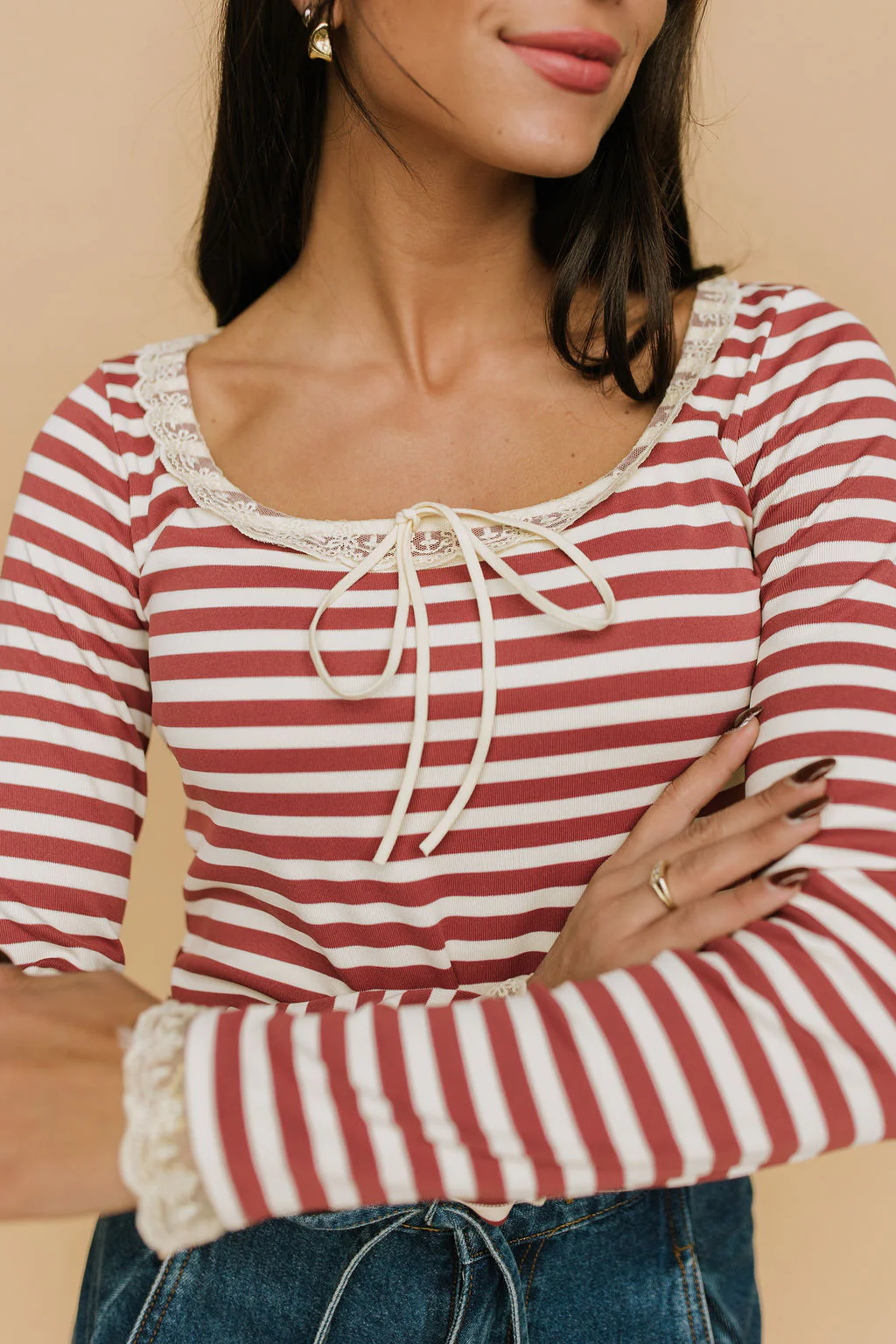 Sailor Stripe Long Sleeve in Red - Image 8
