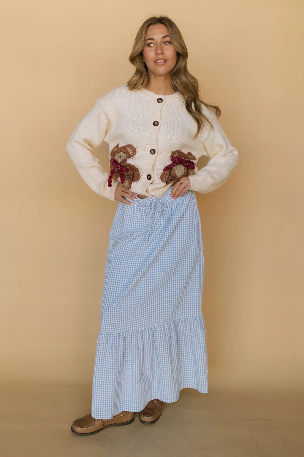 Selene Gingham Skirt in Blue - Image 3