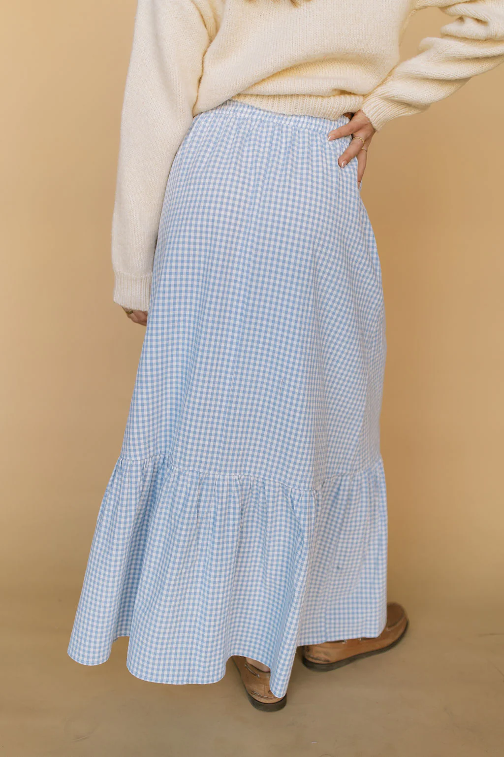 Selene Gingham Skirt in Blue - Image 5
