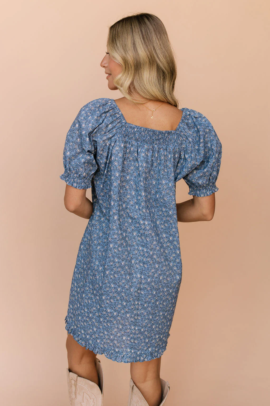 Skye Floral Dress in Blue - Image 4