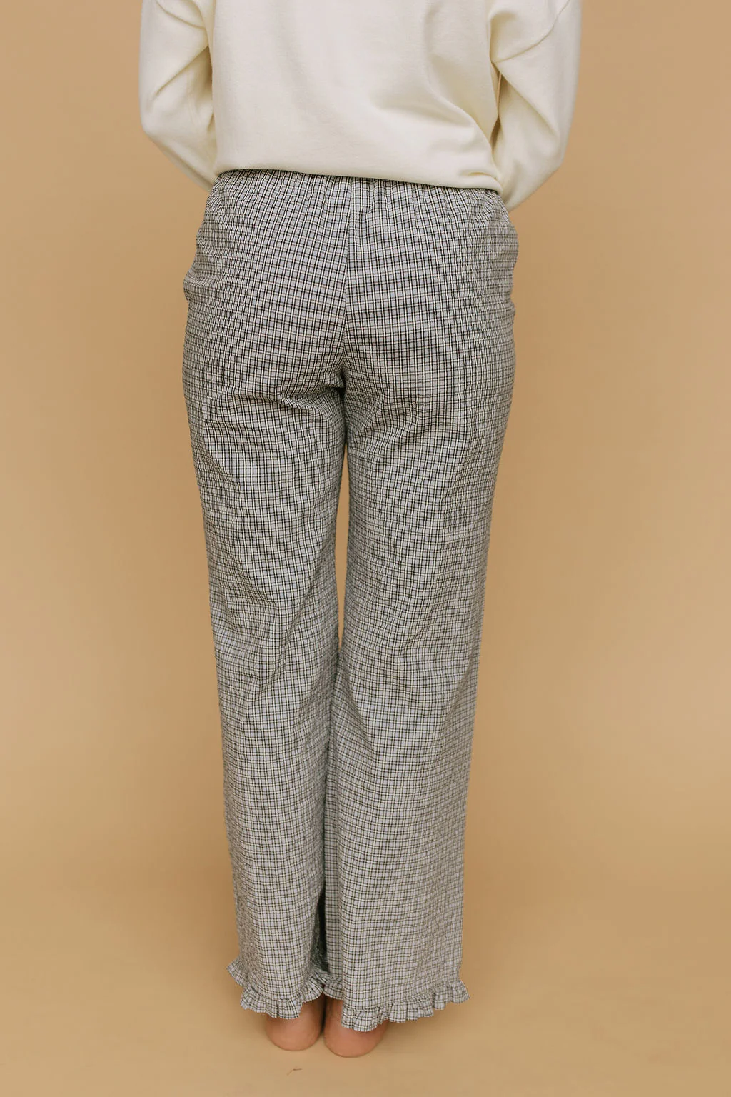 Sophie Plaid Ruffle Pants in Blue - Image 3