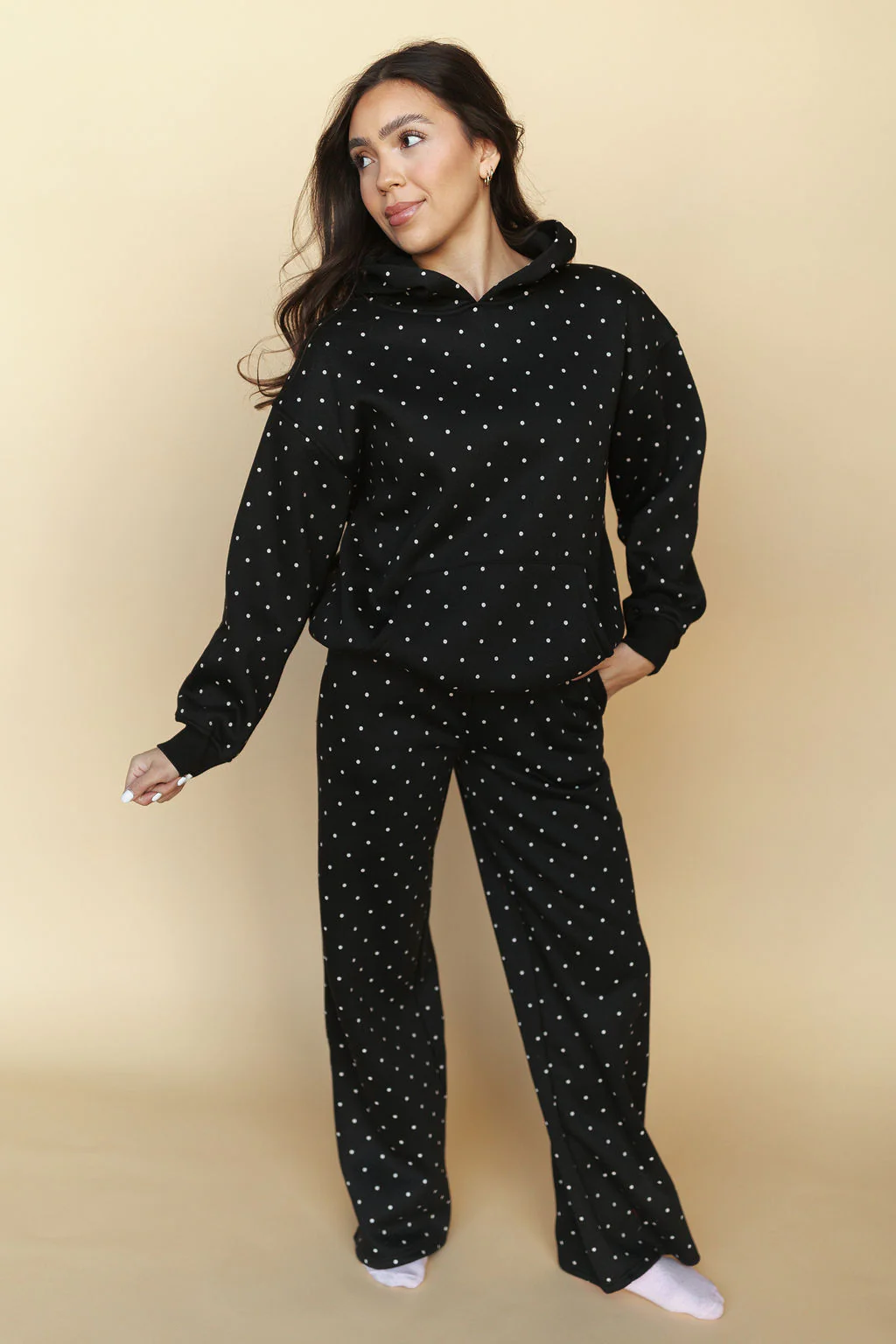 Spot On Polka Dot Hoodie in Black - Image 2