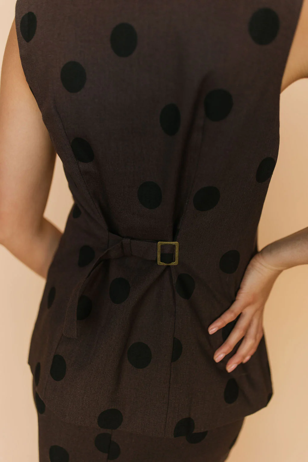 Stella Chocolate Polka Dot Vest - Image 4