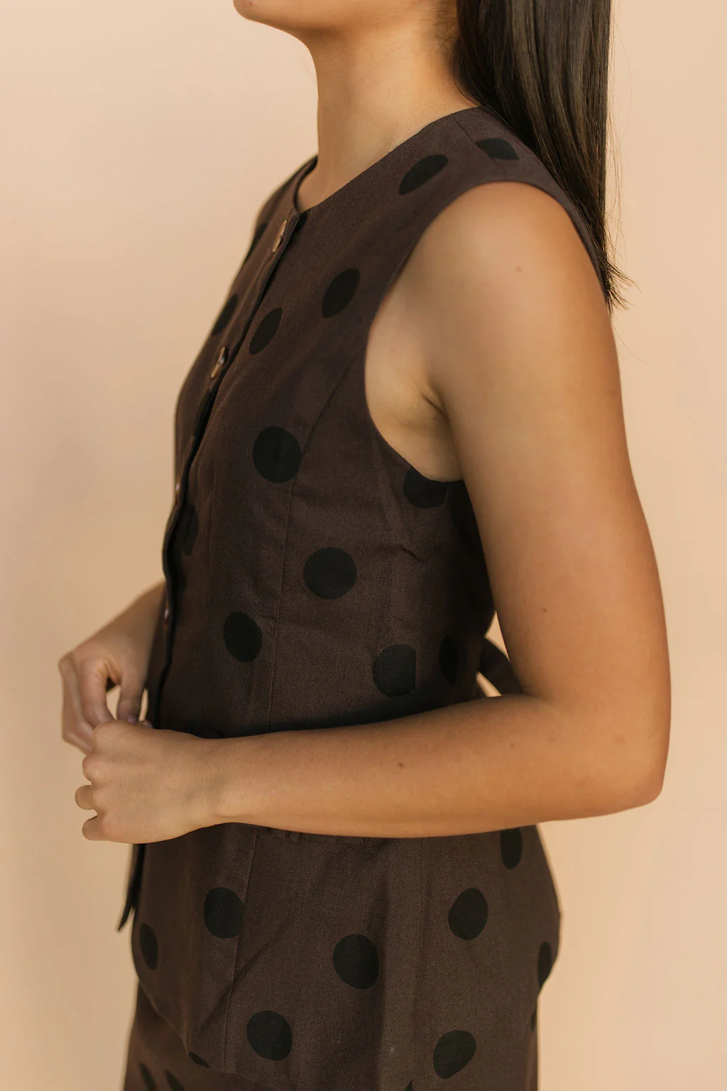 Stella Chocolate Polka Dot Vest - Image 5