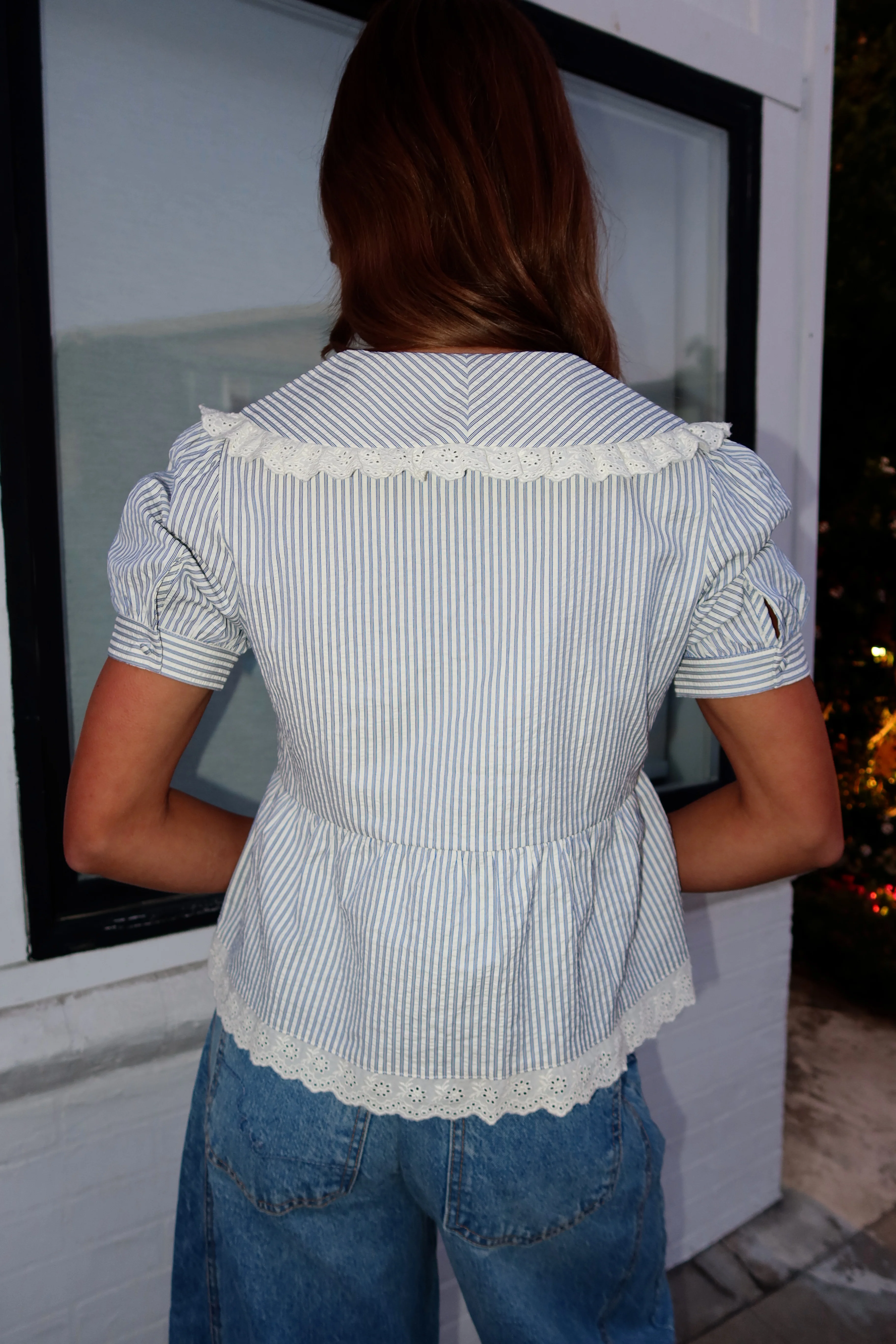 Stripe Sailor Top in Blue - Image 4