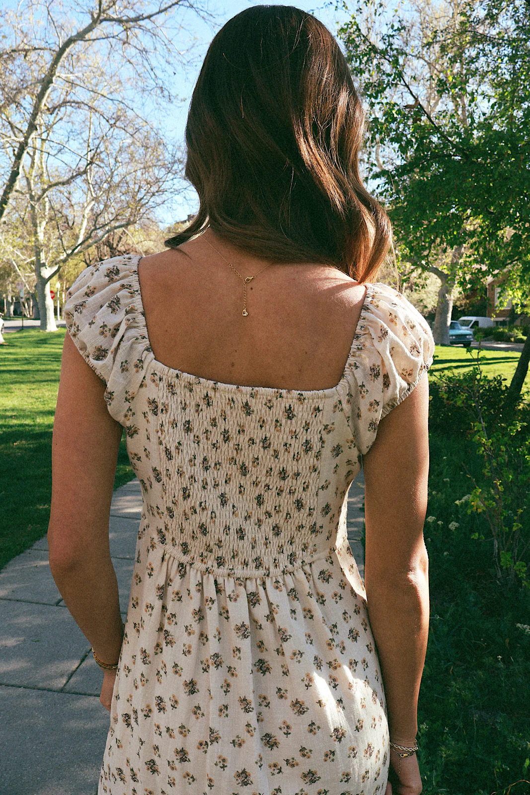 Sweet Dreams Floral Dress in Oatmeal - Image 4