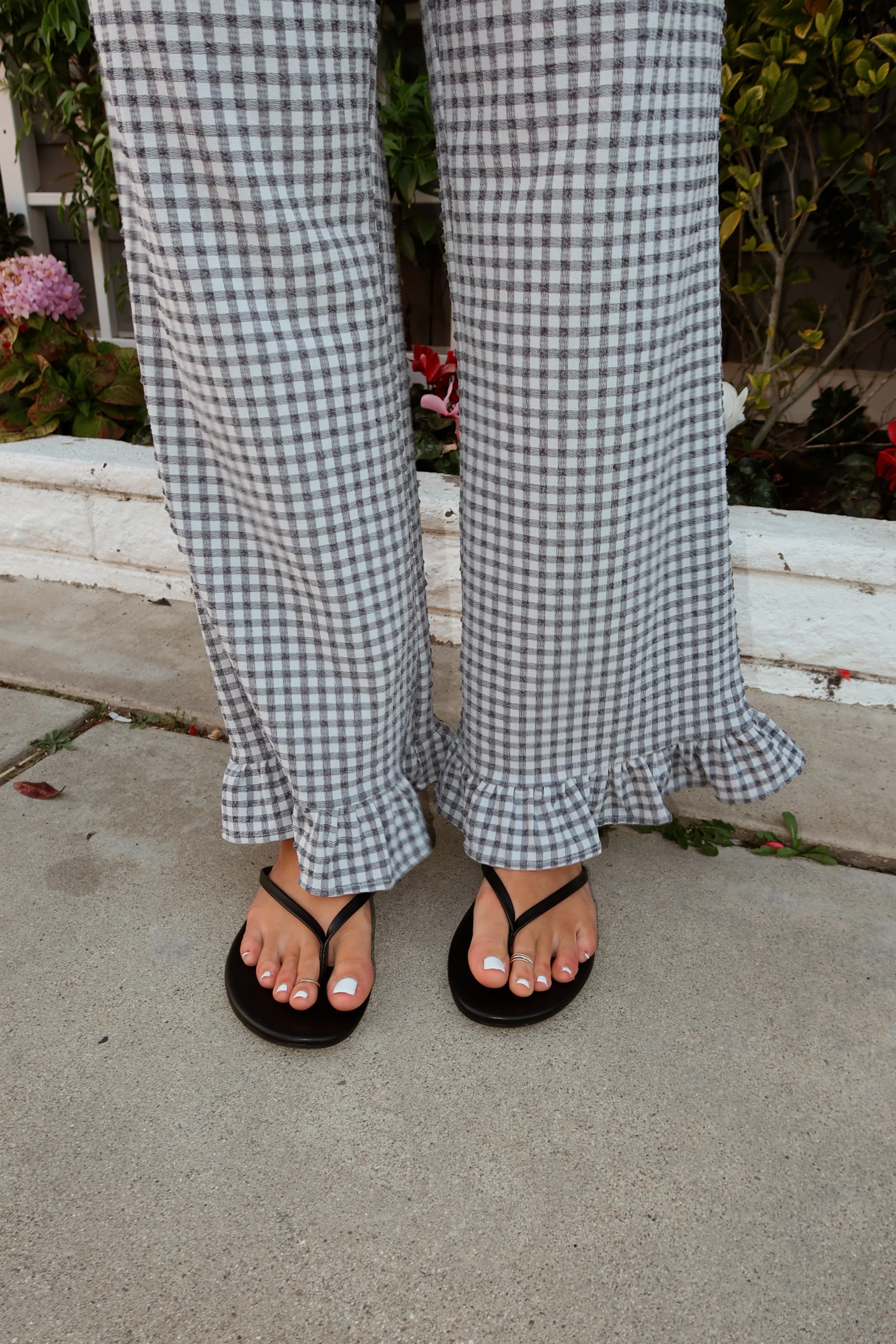 Sydney Gingham Pants in Black - Image 3