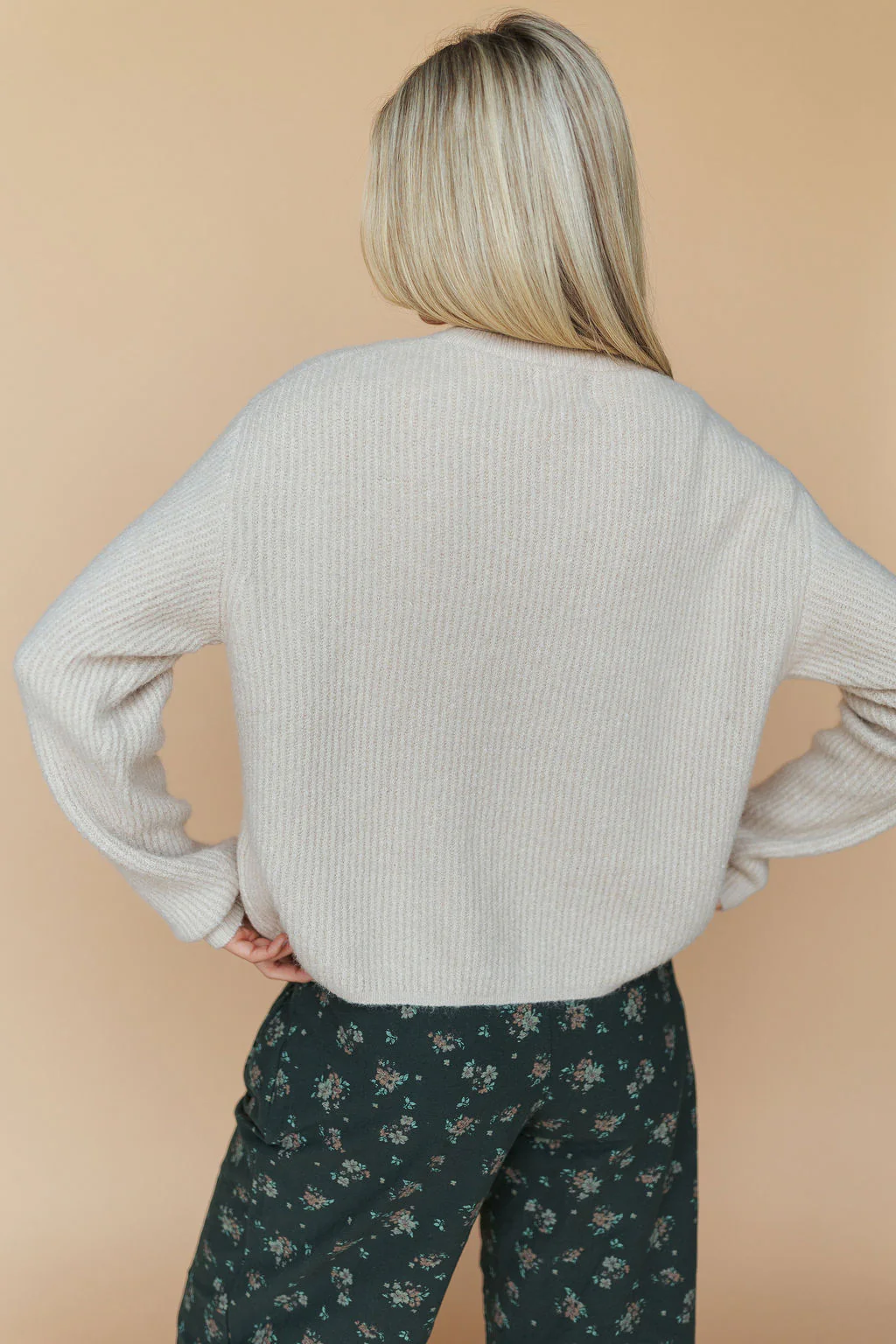 Tana Open Cardigan in Oatmeal - Image 5