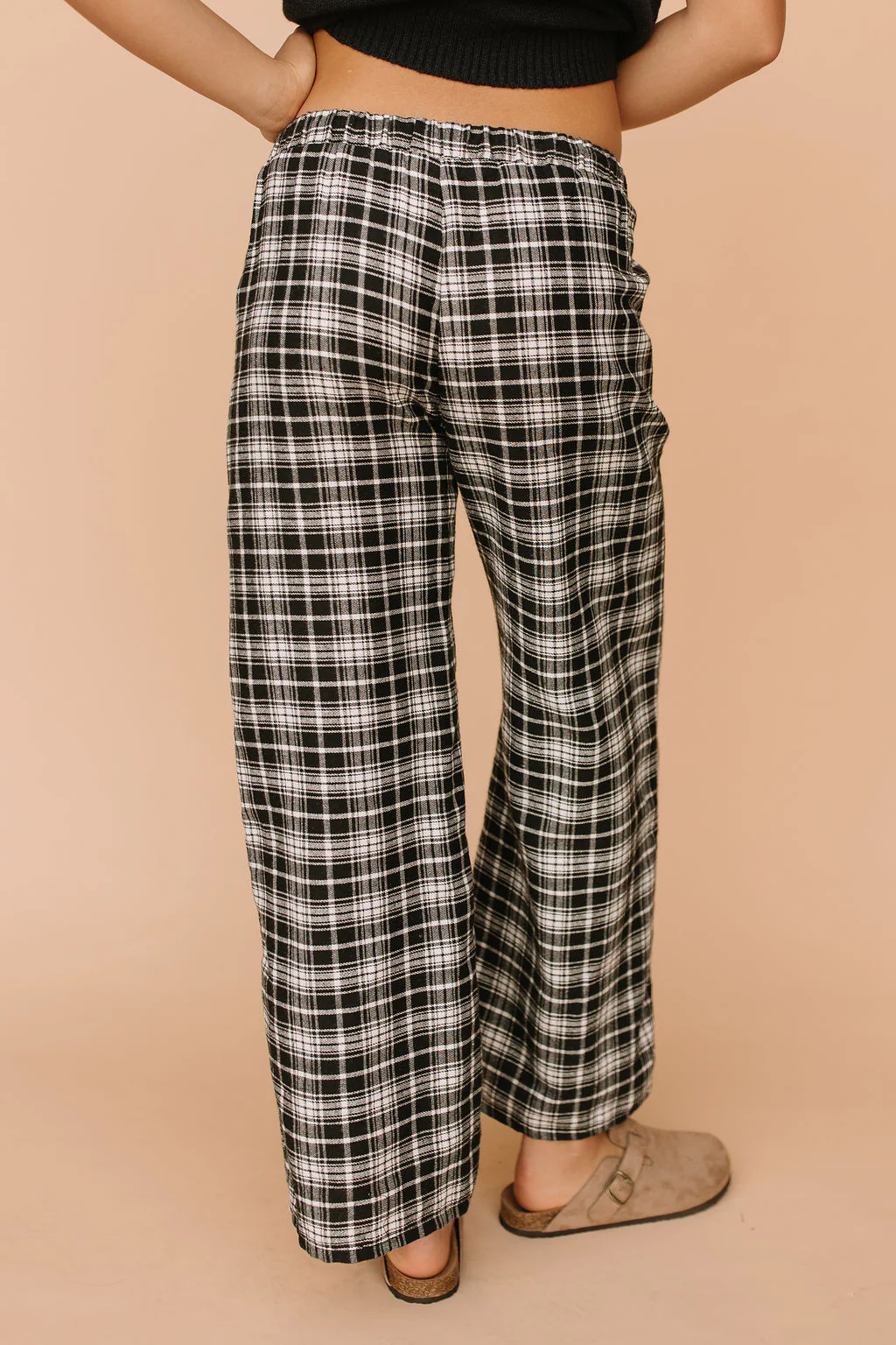 FINAL SALE - Tatum Plaid Pants in Black - Image 3