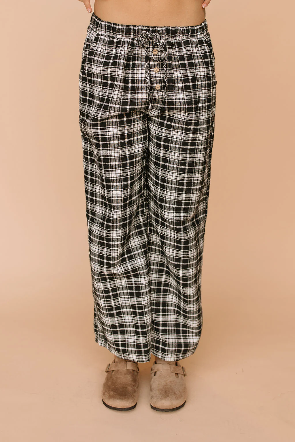 FINAL SALE - Tatum Plaid Pants in Black - Image 4