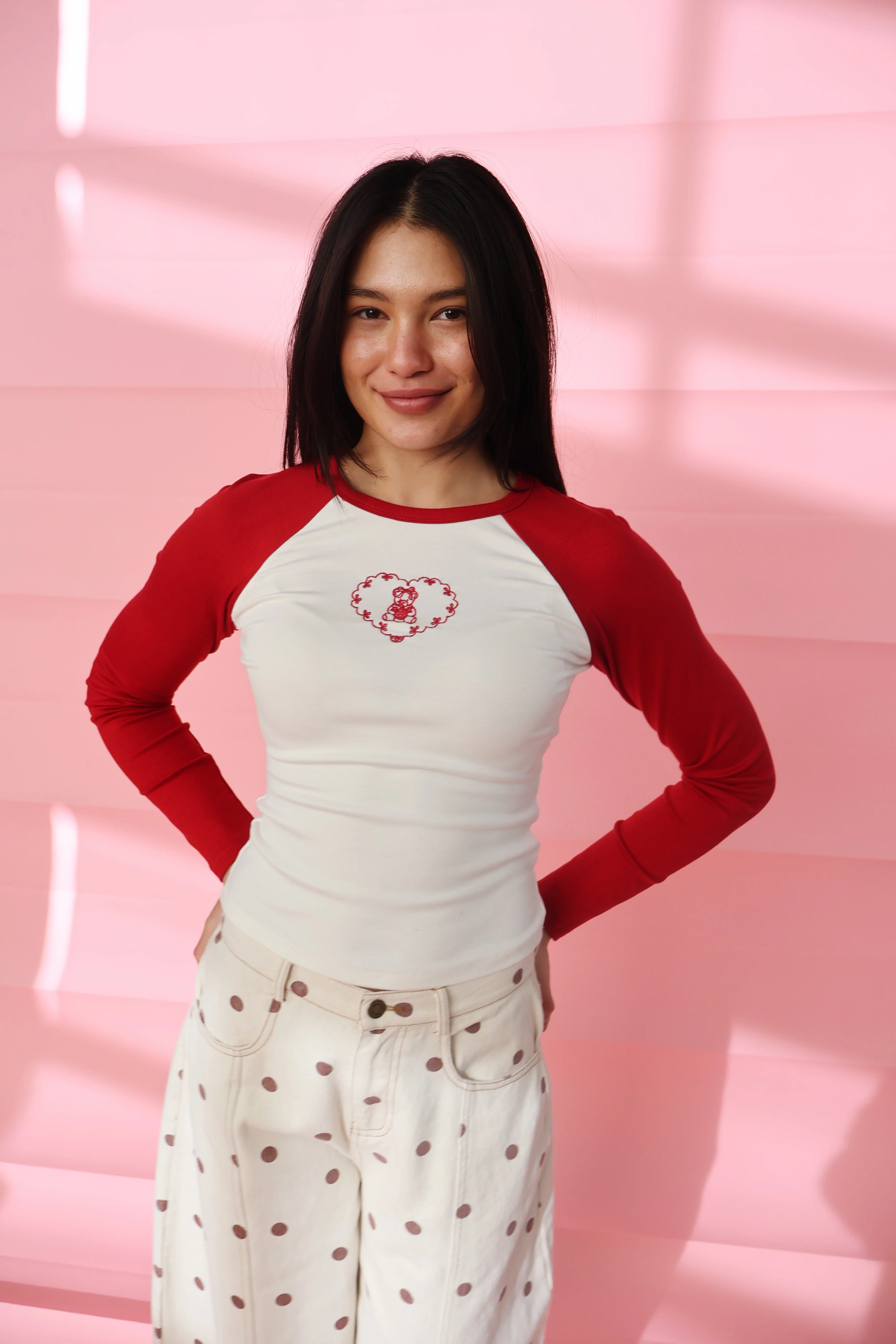 FINAL SALE - Teddy Embroidered Raglan Tee - Image 3