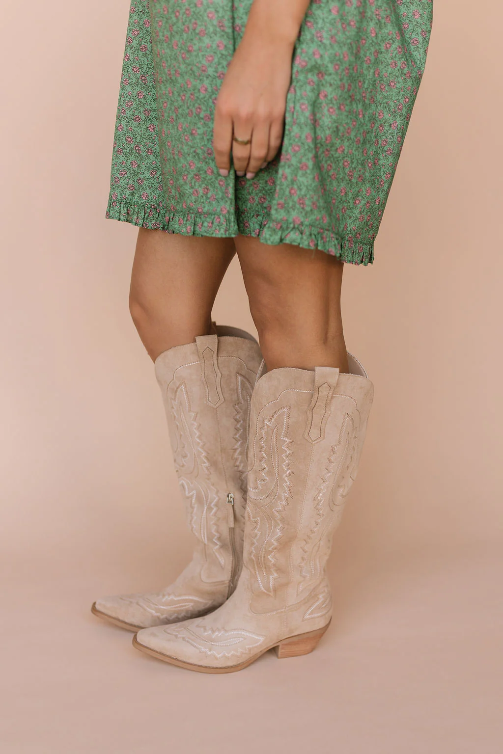 Tess Boots in Beige - Image 2