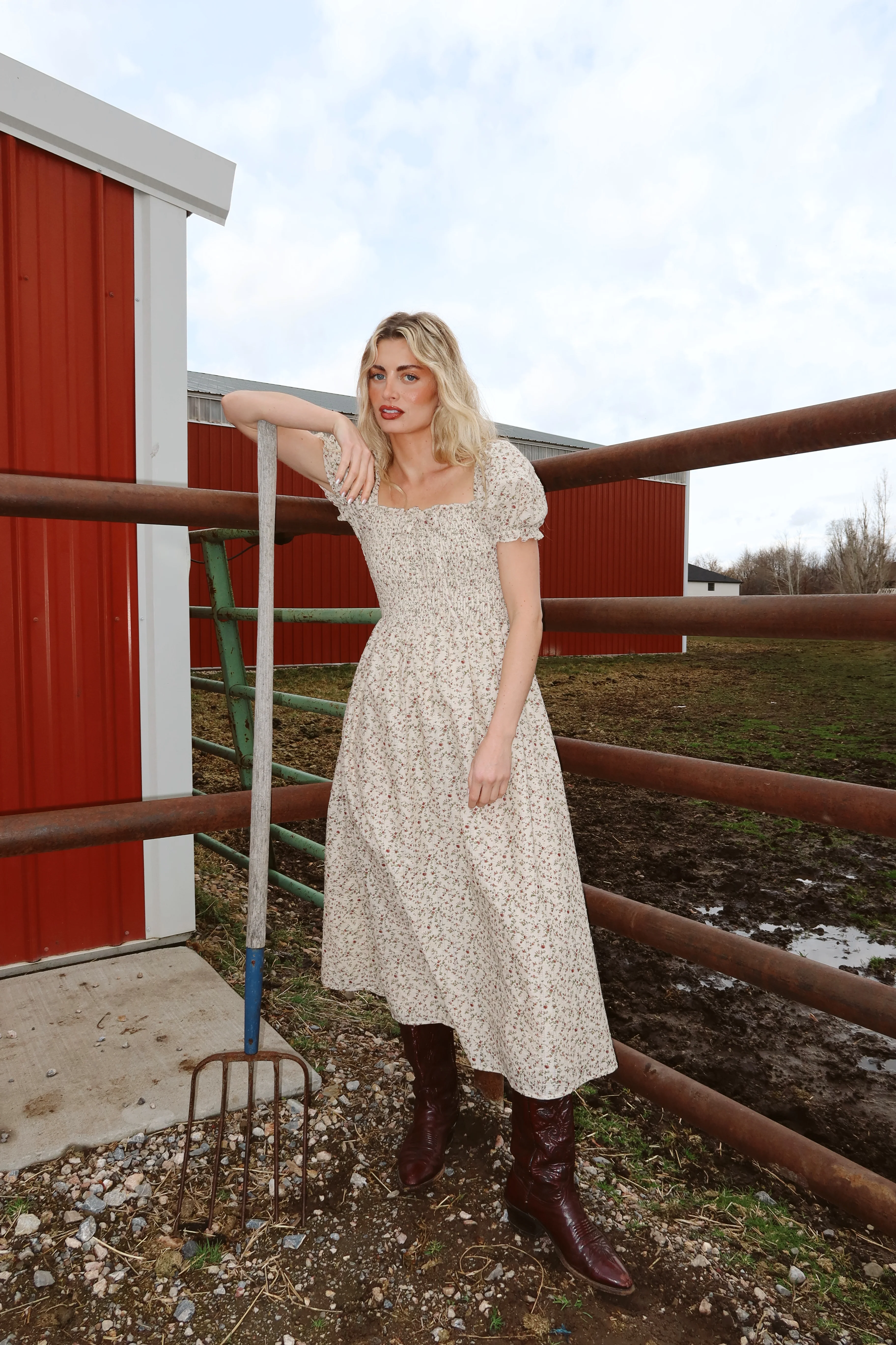 The Brigitte Floral Ivory Midi - Image 2