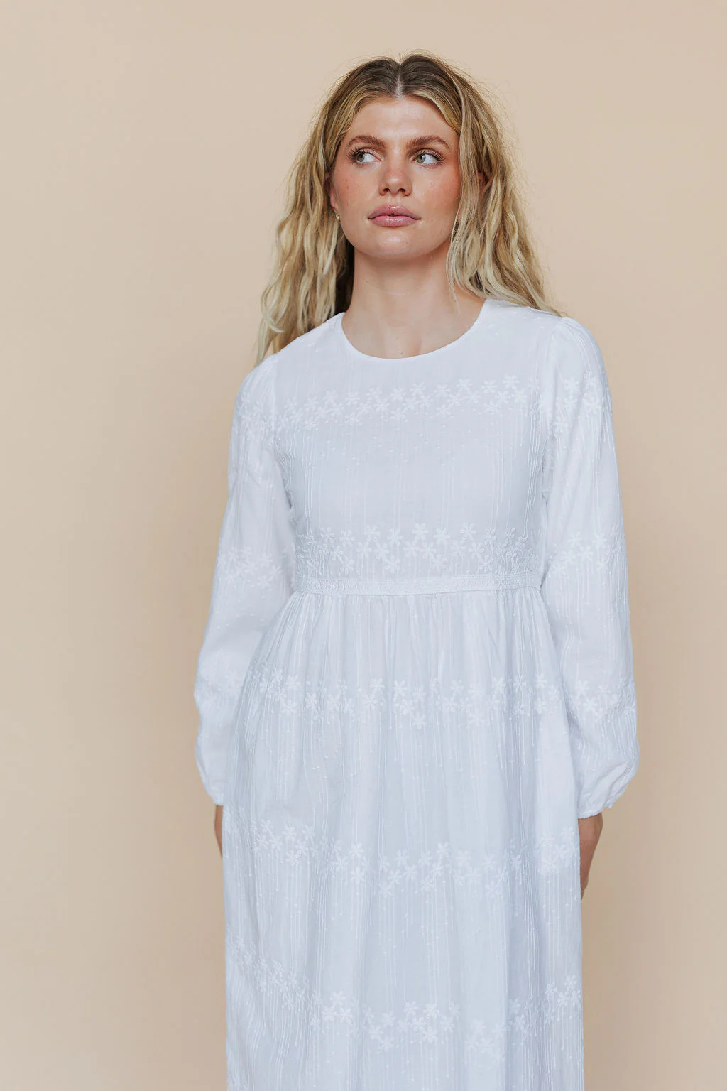 The White Embroidered Cotton Maxi - Image 3