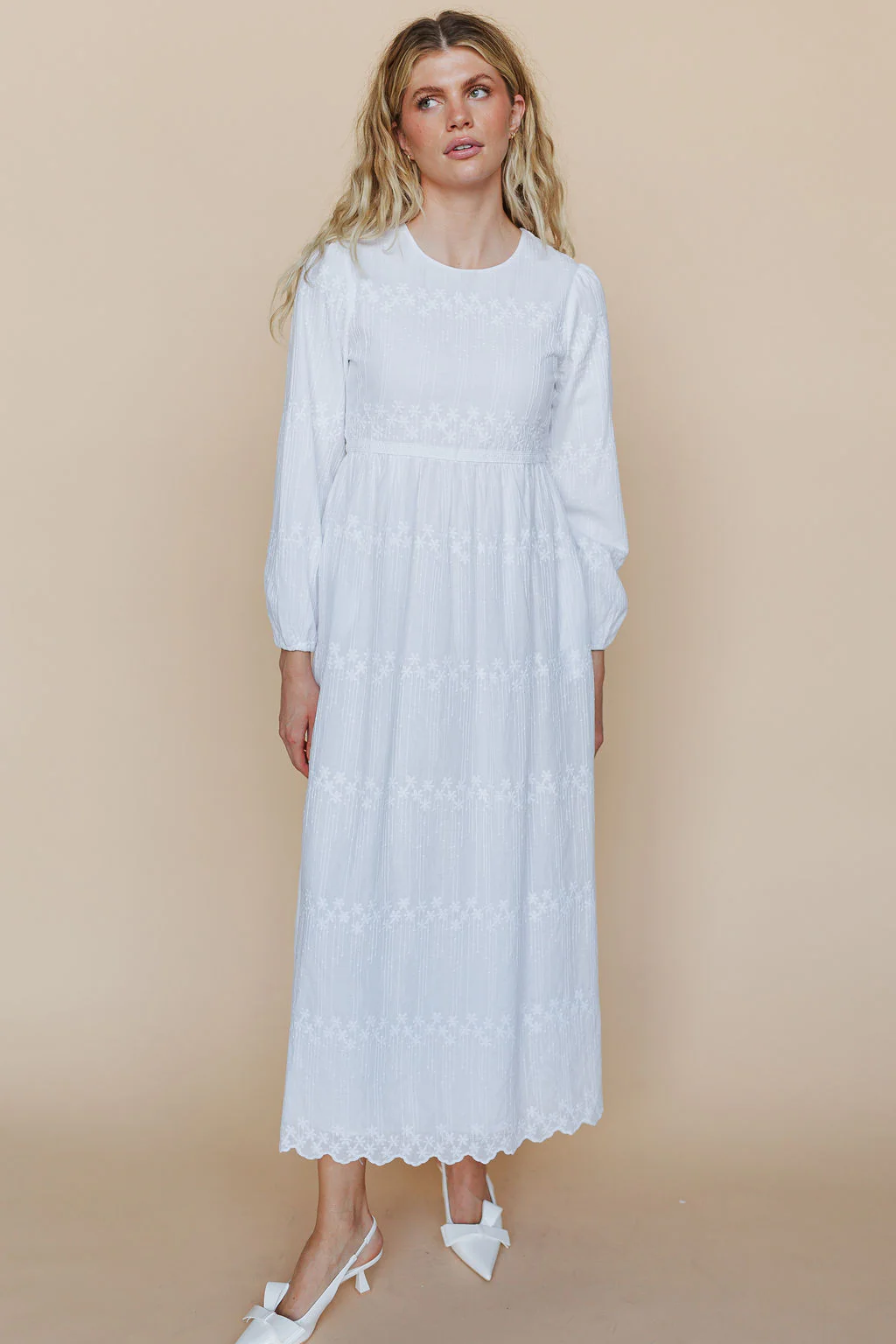 The White Embroidered Cotton Maxi - Image 5