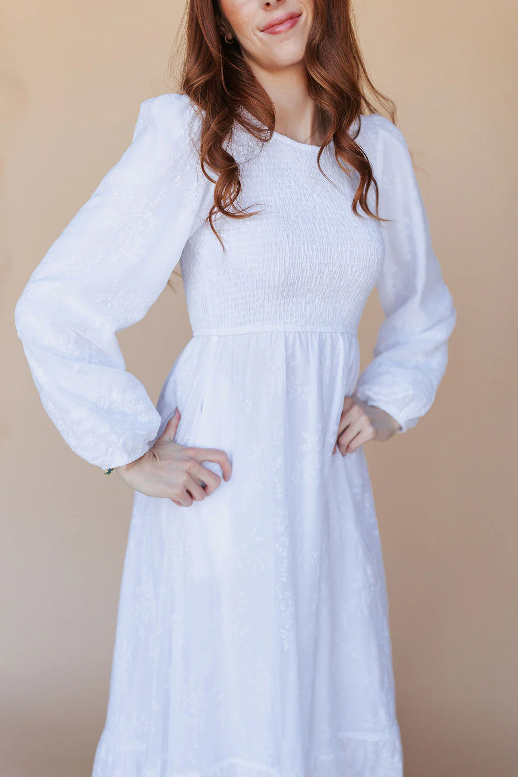 FINAL SALE - The White Embroidered Smocked Maxi - Image 2
