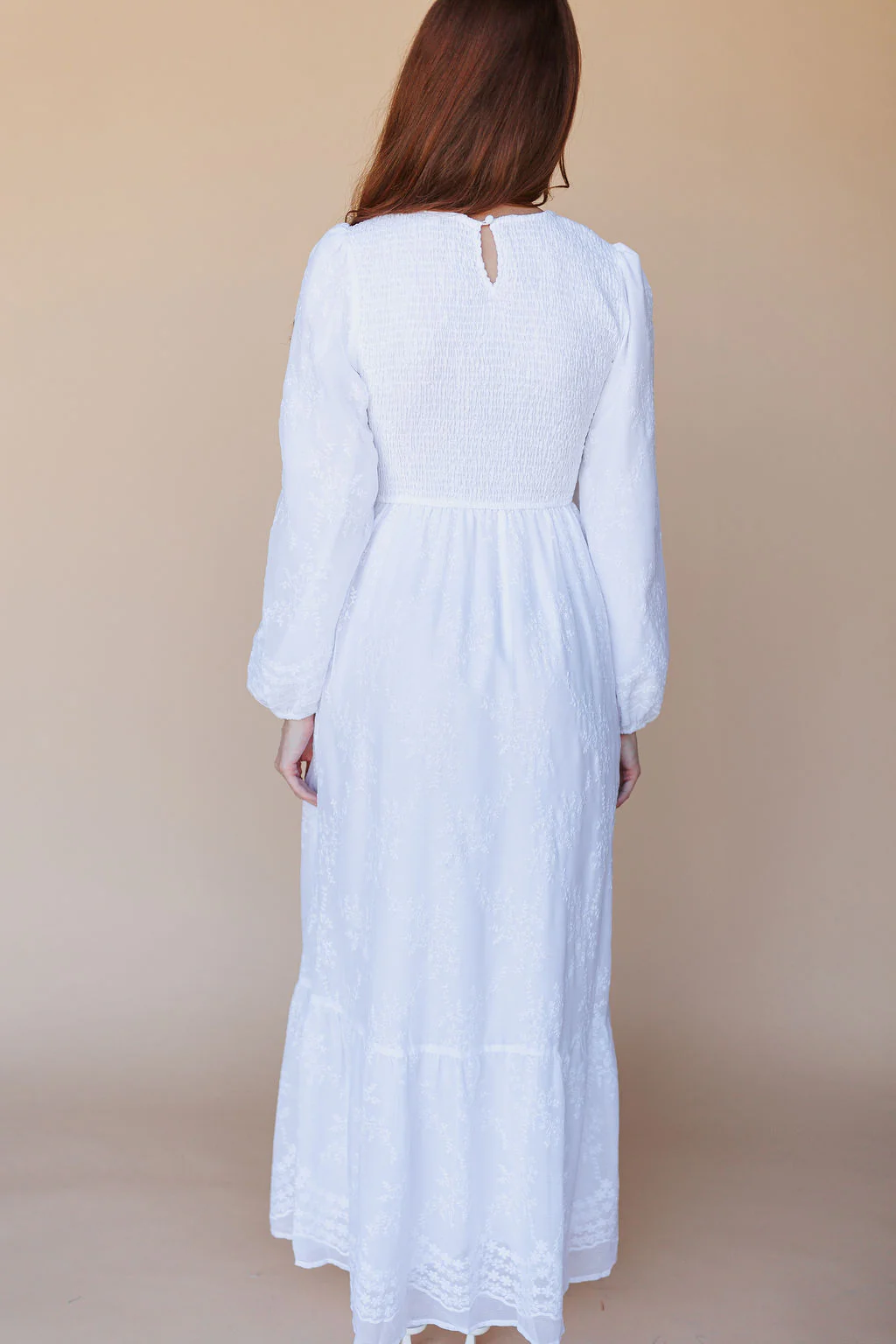 FINAL SALE - The White Embroidered Smocked Maxi - Image 4