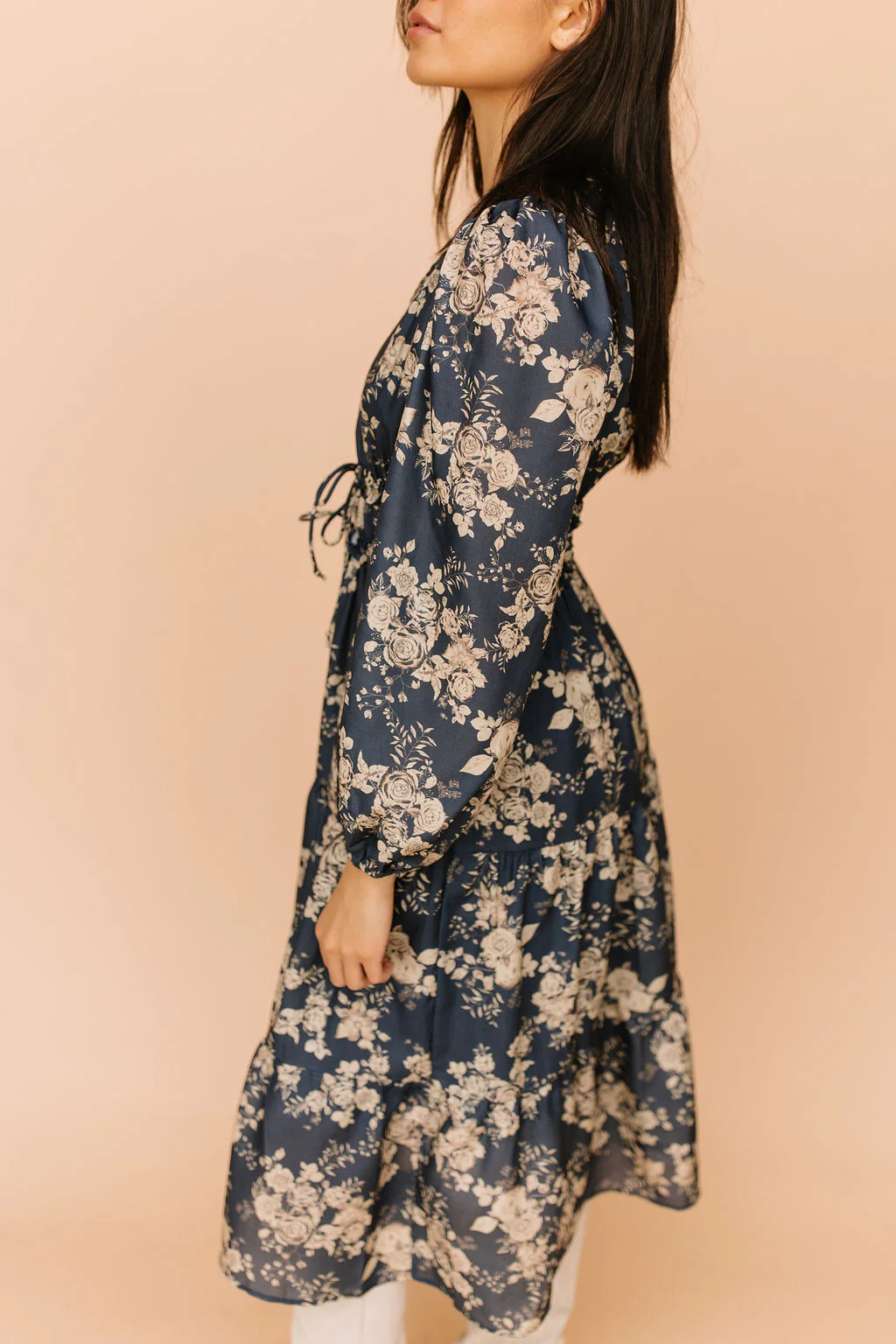 Valencia Floral Midi in Navy - Image 5