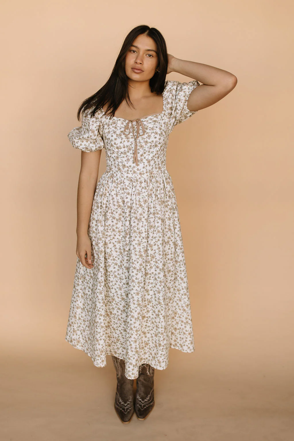 Venice Floral Midi in Cream - Image 4