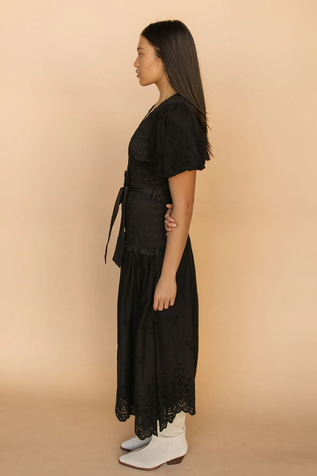 FINAL SALE - Veronica Eyelet Lace Maxi in Black - Image 2