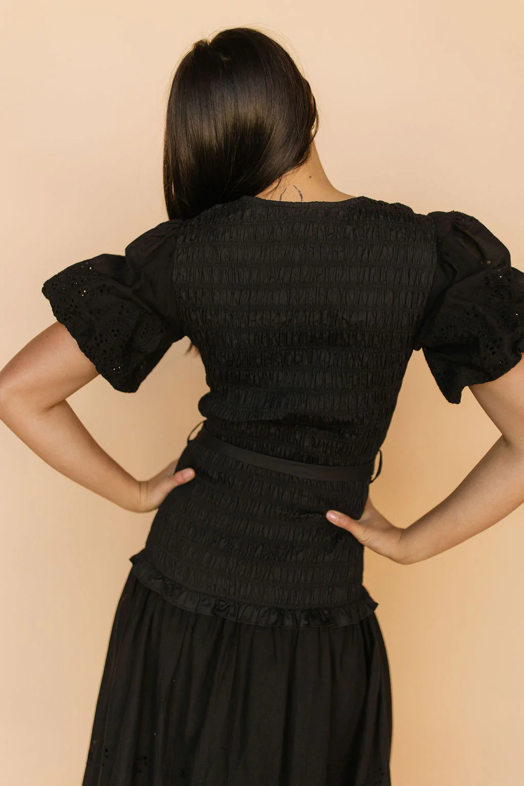 FINAL SALE - Veronica Eyelet Lace Maxi in Black - Image 4