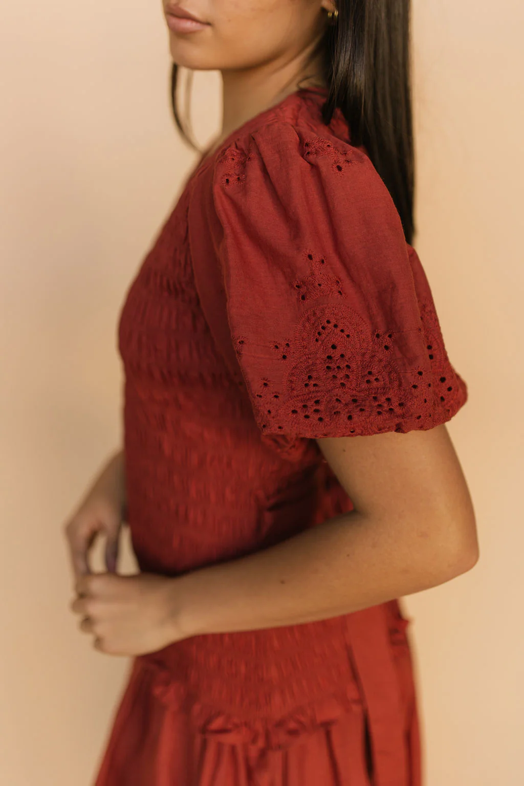 FINAL SALE - Veronica Eyelet Lace Maxi in Red - Image 2