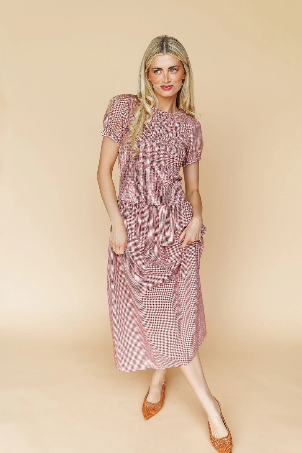 Vienna Gingham Maxi in Red - Image 3