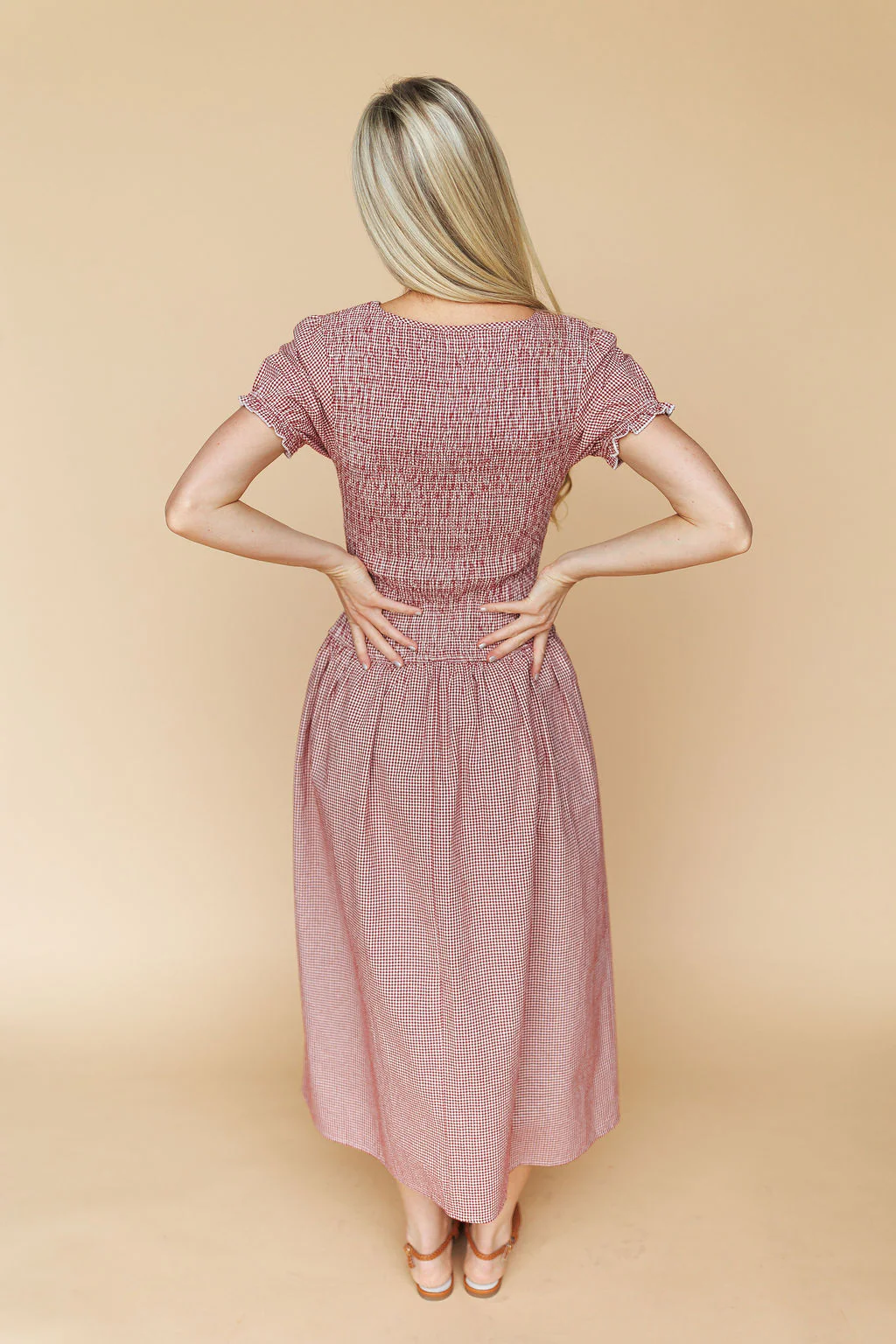 Vienna Gingham Maxi in Red - Image 7
