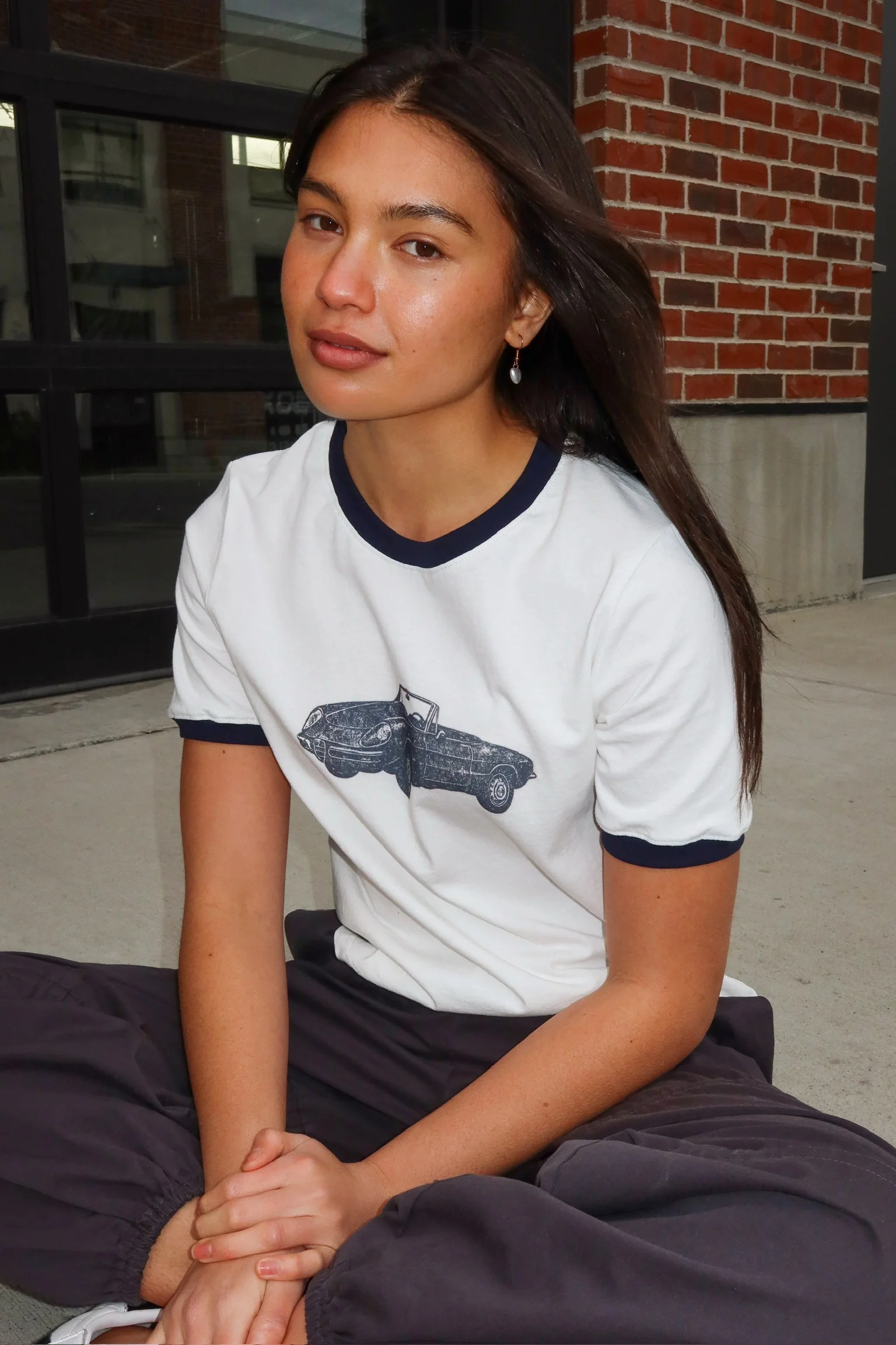 Vintage Car Graphic Tee in Navy - Image 4