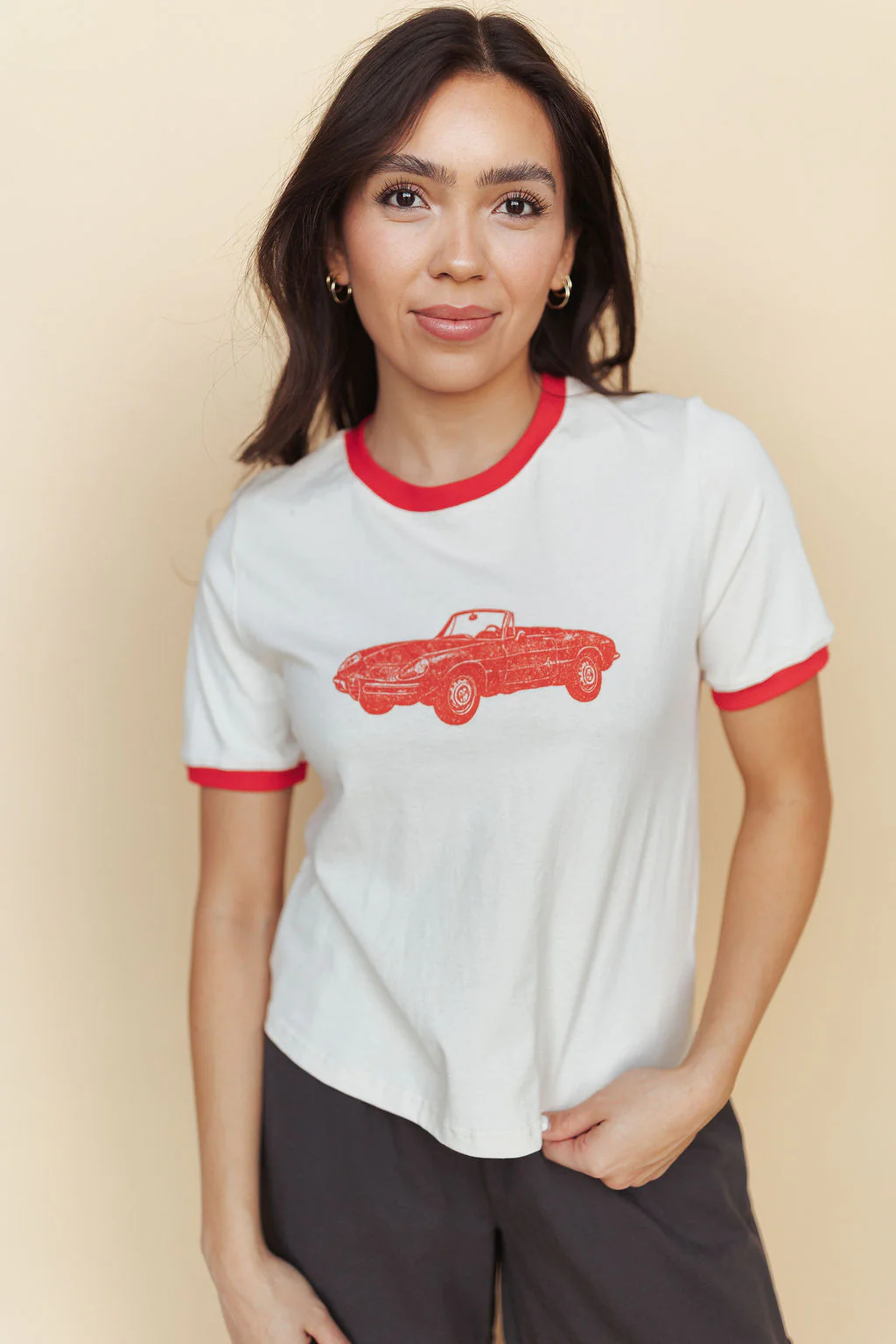 Vintage Car Graphic Tee in Red - Image 4