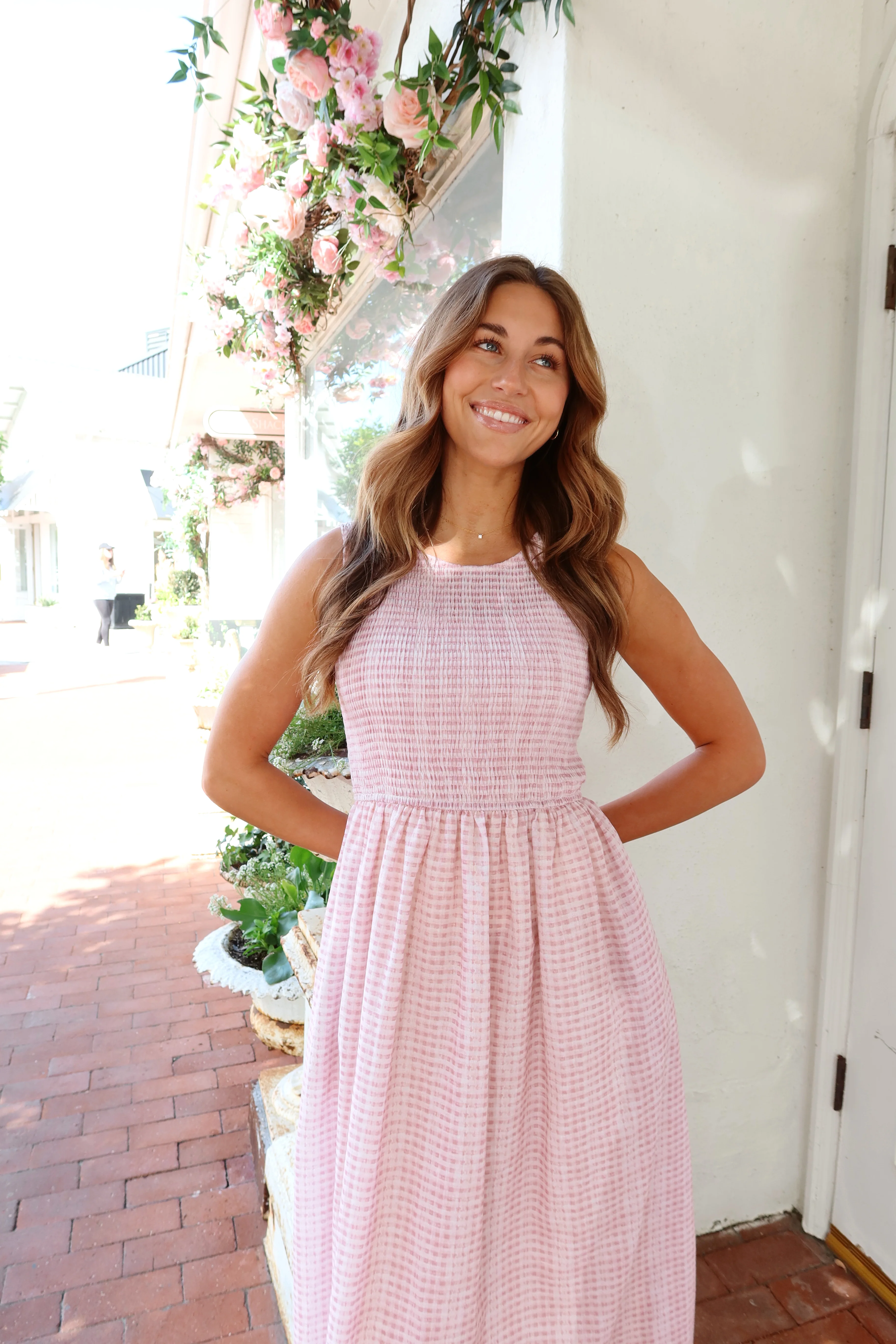 Willa Gingham Dress in Pink - Image 7